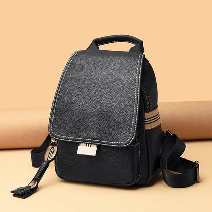 Genuine Leather Women Backpack High Quality Cowhide Backpacks for Teenage Girls School Bag large capacity Female shoulder bags
