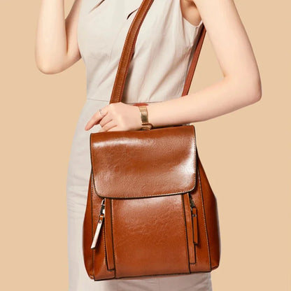 Genuine Leather Women Backpack Rucksack Cross body Shoulder Bag Girls School Female Natural Skin Book Laptop Messenger Bags
