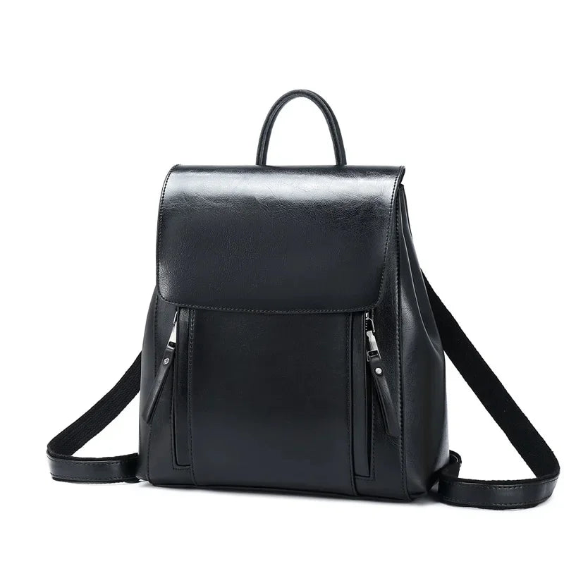 Genuine Leather Women Backpack Rucksack Cross body Shoulder Bag Girls School Female Natural Skin Book Laptop Messenger Bags