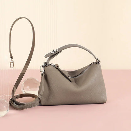 Genuine Leather Women Bags 2024 New Tote Fashion Casual All-match Large Capacity Handbags Female Solid Simple Elegant Purses