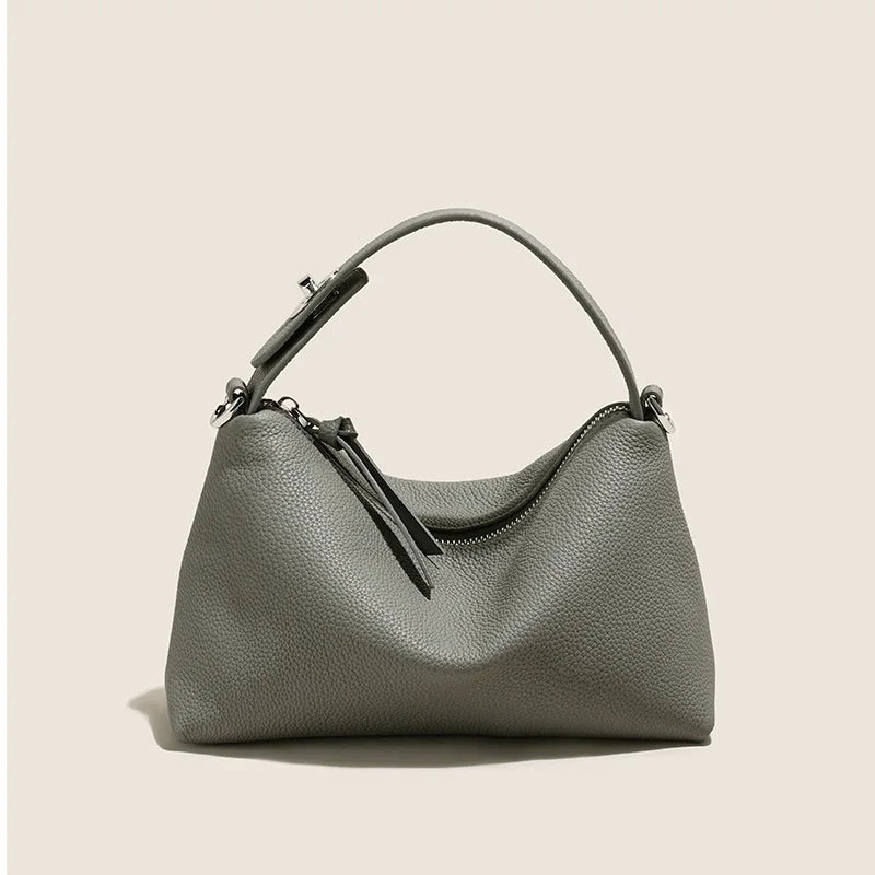 Genuine Leather Women Bags 2024 New Tote Fashion Casual All-match Large Capacity Handbags Female Solid Simple Elegant Purses
