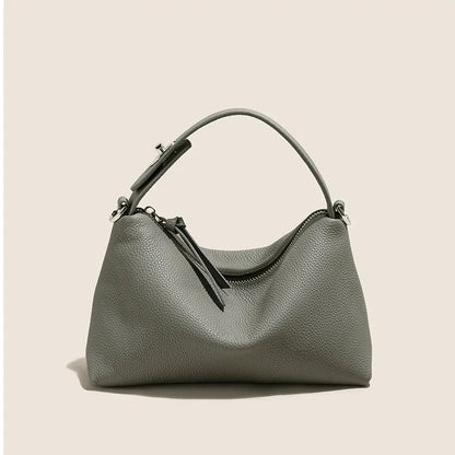 Genuine Leather Women Bags 2024 New Tote Fashion Casual All-match Large Capacity Handbags Female Solid Simple Elegant Purses