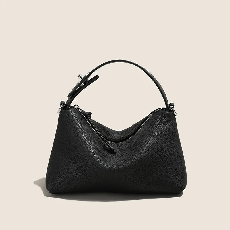 Genuine Leather Women Bags 2024 New Tote Fashion Casual All-match Large Capacity Handbags Female Solid Simple Elegant Purses