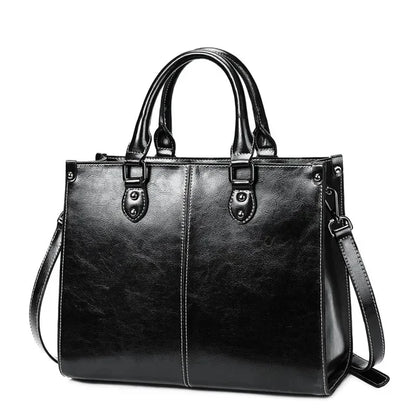 Genuine Leather Women Handbag Shoulder Cross body Tote Bag Shopping Fashion Office Female Real Cowhide Messenger Top Handle Bags