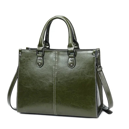 Genuine Leather Women Handbag Shoulder Cross body Tote Bag Shopping Fashion Office Female Real Cowhide Messenger Top Handle Bags