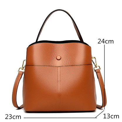 Genuine Leather Women Handbags Designer Shoulder Bags Cow Leather Handbags 3 Layer Pocket Crossbody Bags For Women 2022 Tote Bag