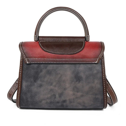 Genuine Leather Women Messenger Cross Body Tote Bags Retro First Layer Cowhide Female Lady Shoulder Top Handle Handbag