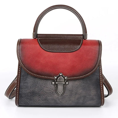 Genuine Leather Women Messenger Cross Body Tote Bags Retro First Layer Cowhide Female Lady Shoulder Top Handle Handbag