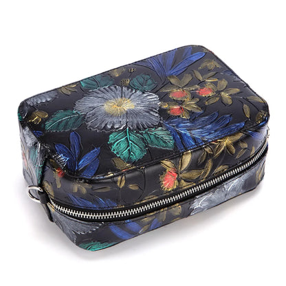 Genuine Leather Women Messenger Cross body Bag Embossed National Style Leisure Real Cowhide Sling Crossbody Shoulder Purse Bags