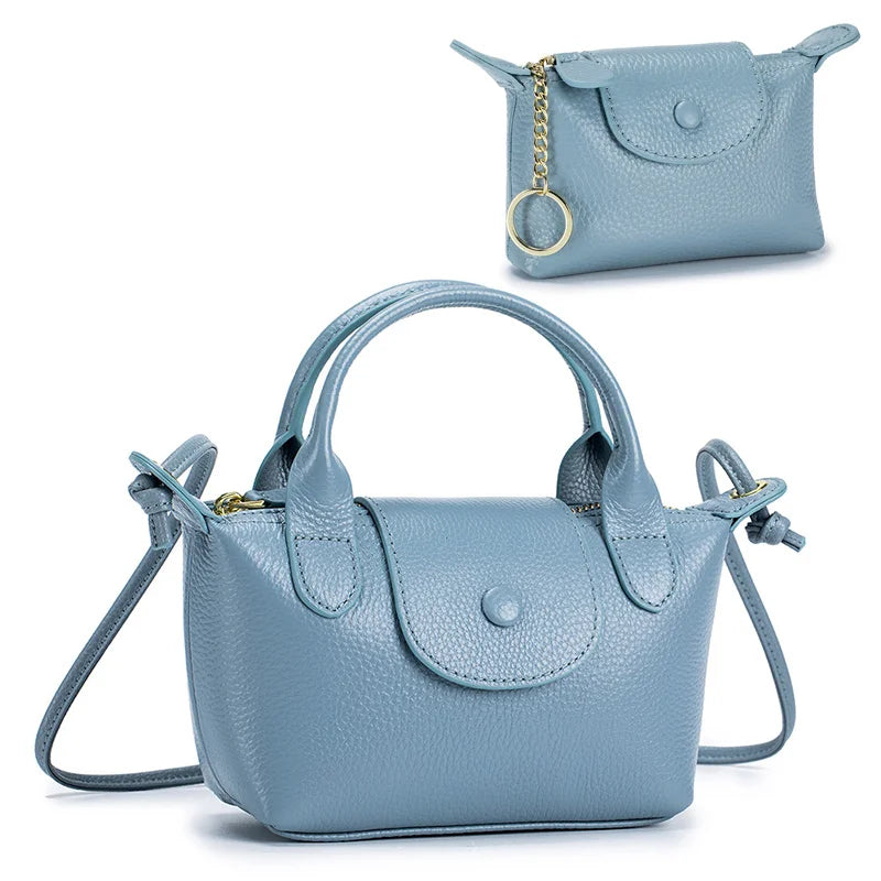 Genuine Leather Women Mini handbags and Purse for Girls Small Shoulder Bags Lady Small Crossbody Bag Mobile Phone Bolso Mujer