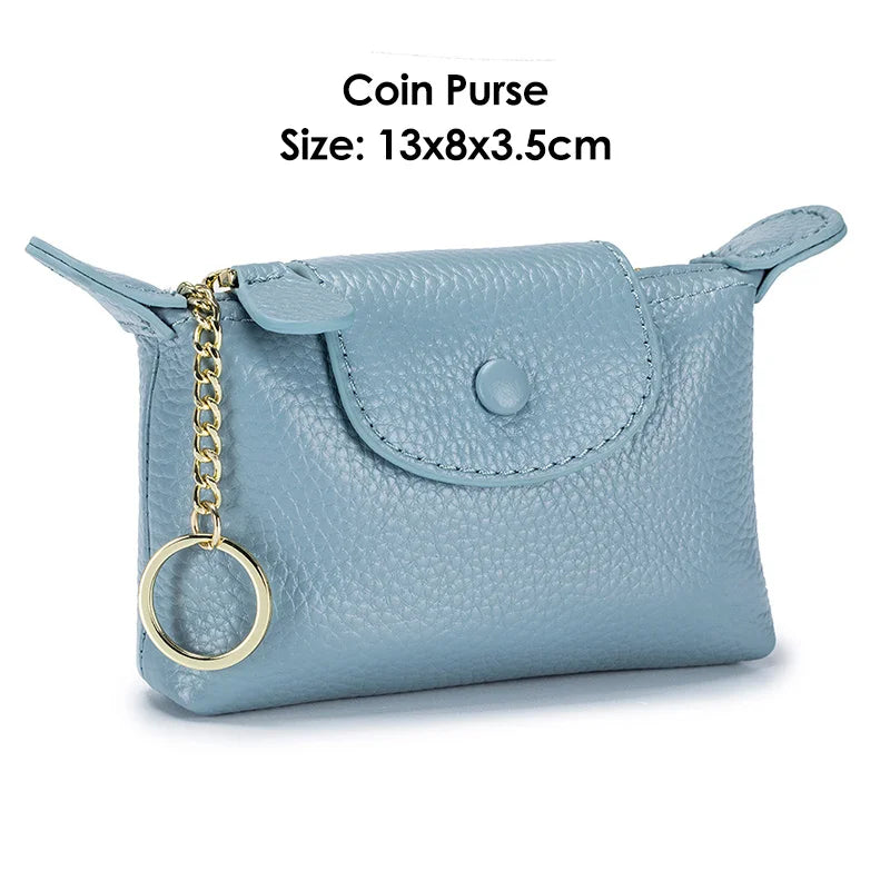 Genuine Leather Women Mini handbags and Purse for Girls Small Shoulder Bags Lady Small Crossbody Bag Mobile Phone Bolso Mujer