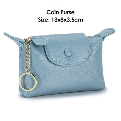 Genuine Leather Women Mini handbags and Purse for Girls Small Shoulder Bags Lady Small Crossbody Bag Mobile Phone Bolso Mujer