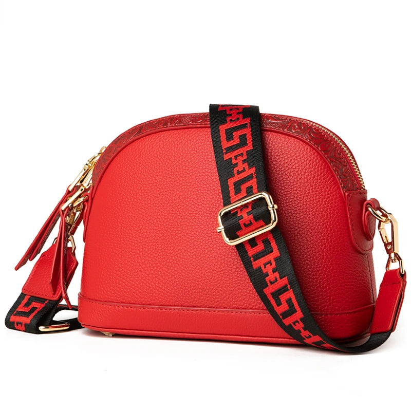 Genuine Leather Women Shoulder Messenger Bags Designer Shell Cowhide Tote Bag for Women 2022 Fashion Luxury Ladies Handbags Sac