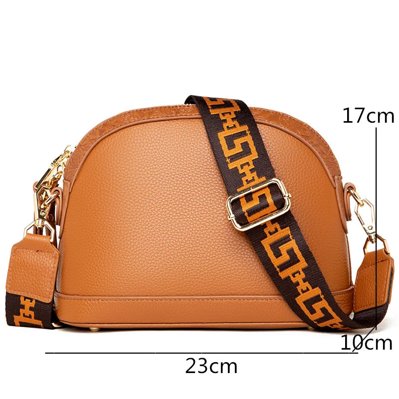 Genuine Leather Women Shoulder Messenger Bags Designer Shell Cowhide Tote Bag for Women 2022 Fashion Luxury Ladies Handbags Sac