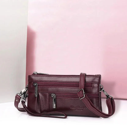 Genuine Leather Women Strap Shoulder Casual Female Crossbody Messenger Luxury Ladies Purses Phone Bag