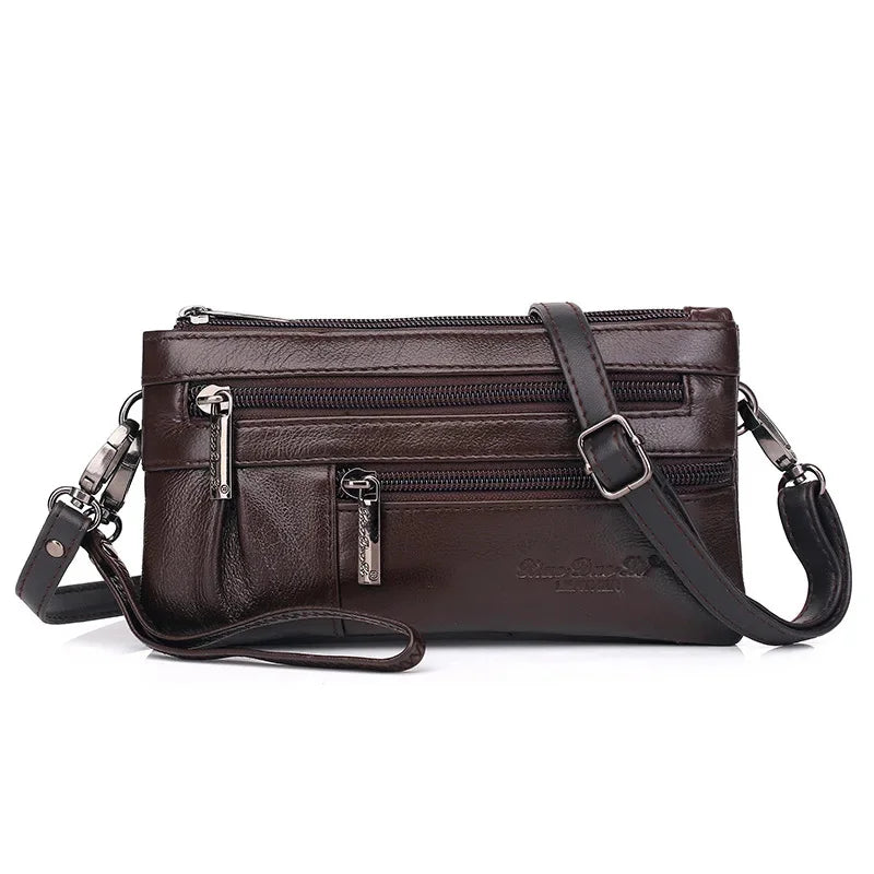 Genuine Leather Women Strap Shoulder Casual Female Crossbody Messenger Luxury Ladies Purses Phone Bag