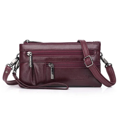Genuine Leather Women Strap Shoulder Casual Female Crossbody Messenger Luxury Ladies Purses Phone Bag