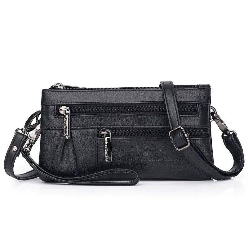 Genuine Leather Women Strap Shoulder Casual Female Crossbody Messenger Luxury Ladies Purses Phone Bag