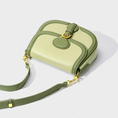 Genuine Leather Women's Bag 2024 New Olive Green Niche Simple Cowhide Bag Shoulder Luxury Designer Handbag Crossbody Bags