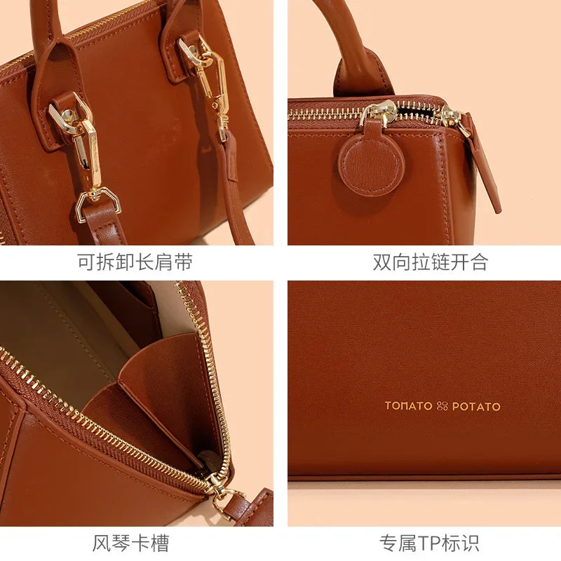 Genuine Leather Women's Bag Crossbody Bag Niche Triangle Spring Style Women's Handbag Luxury Designer Handbag