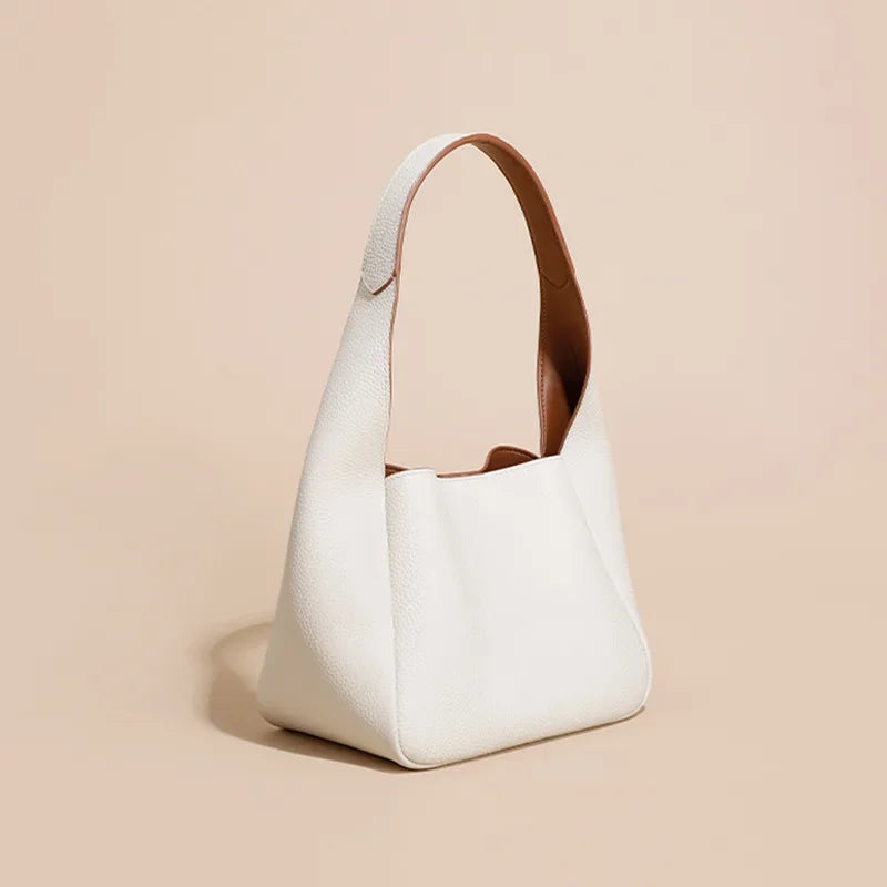 Genuine Leather Women's Bag First Layer Cowhide Bucket Bags Vegetable Basket Bag Shoulder Bag Designer Bags Luxury