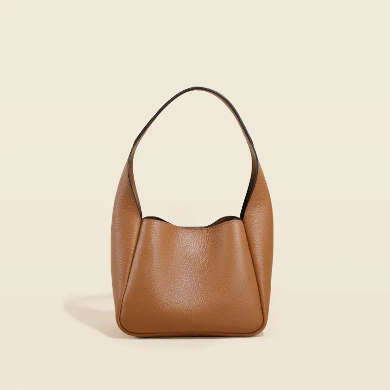 Genuine Leather Women's Bag First Layer Cowhide Bucket Bags Vegetable Basket Bag Shoulder Bag Designer Bags Luxury
