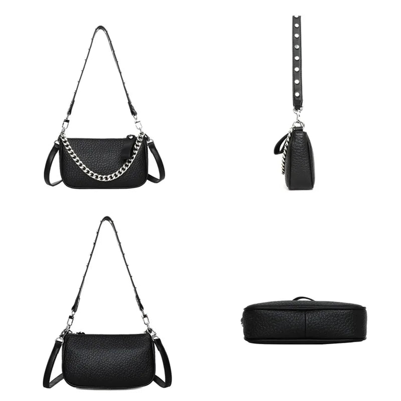 Genuine Leather Women's Bag High Quality Cowhide Handbags Women Shoulder Bag High-capacity Designer Messenger Bags Luxury Packet