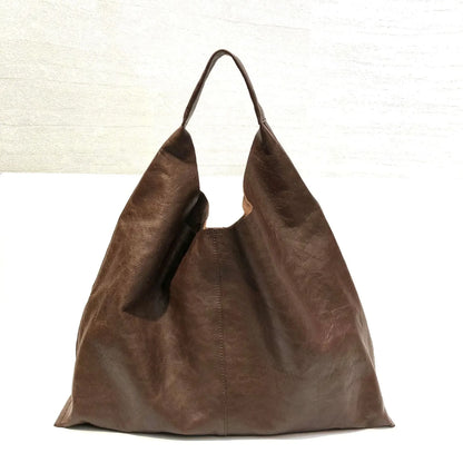 Genuine Leather Women's Bag Large Capacity Cowhide Shoulder Bag High Quality Retro Tote Handbags Casual All-match Fashion Bolsos