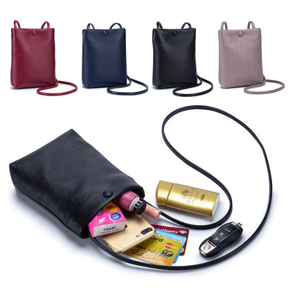 Genuine Leather Women's Bag Mini Bucket Bag for Lady Crossbody Bag Simple Flap Bag Soft Leather Cell Phone Purse Bolsas De Mujer