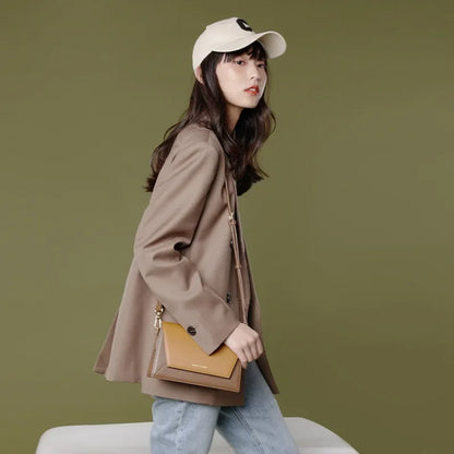 Genuine Leather Women's Bag Small Square Bag Crossbody Bag Color Matching Spring Style Luxury Designer Handbag Bolso Mujer