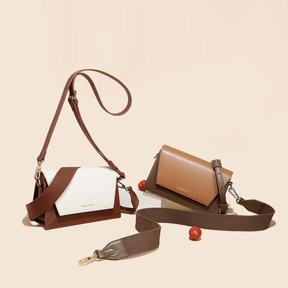 Genuine Leather Women's Bag Small Square Bag Crossbody Bag Color Matching Spring Style Luxury Designer Handbag Bolso Mujer