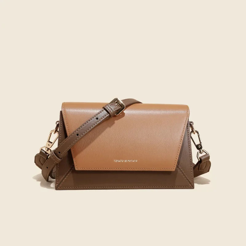 Genuine Leather Women's Bag Small Square Bag Crossbody Bag Color Matching Spring Style Luxury Designer Handbag Bolso Mujer