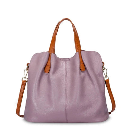 Genuine Leather Women's Bags Fashion Commute Handbags Solid Color Tote Messenger Luxury Designer Shoulder Cossbody Bag Female