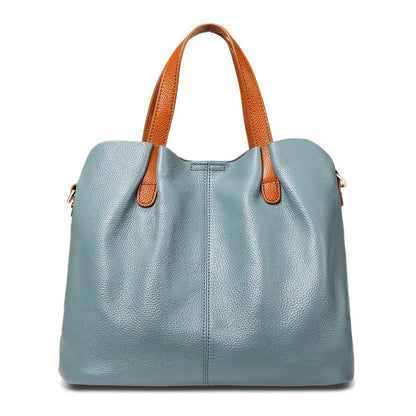 Genuine Leather Women's Bags Fashion Commute Handbags Solid Color Tote Messenger Luxury Designer Shoulder Cossbody Bag Female