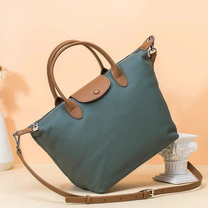 Genuine Leather Women's Dumpling Shaped Handbag Commuting Briefcase Fashion Cowhide Versatile One Shoulder Crossbody Bag