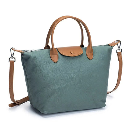 Genuine Leather Women's Dumpling Shaped Handbag Commuting Briefcase Fashion Cowhide Versatile One Shoulder Crossbody Bag