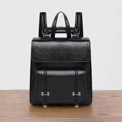 Genuine Leather Women's Vintage Style Large Capacity Backpack Fashion Crossbody Casual Shoulder Bag