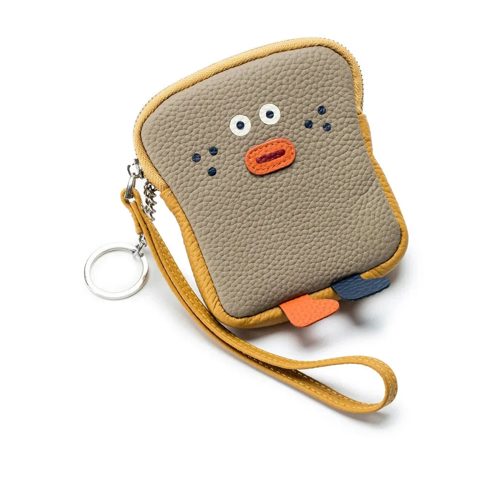 Genuine Leather Zero Wallet Cartoon Storage Portable Wrist Bag