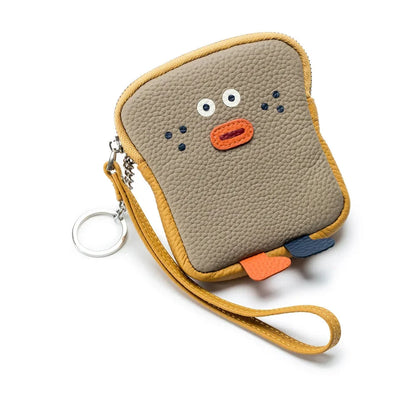 Genuine Leather Zero Wallet Cartoon Storage Portable Wrist Bag