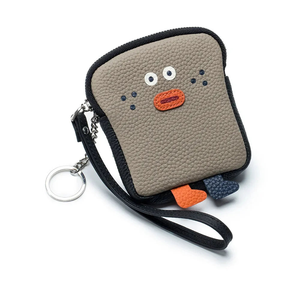 Genuine Leather Zero Wallet Cartoon Storage Portable Wrist Bag