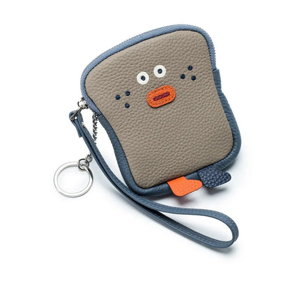 Genuine Leather Zero Wallet Cartoon Storage Portable Wrist Bag