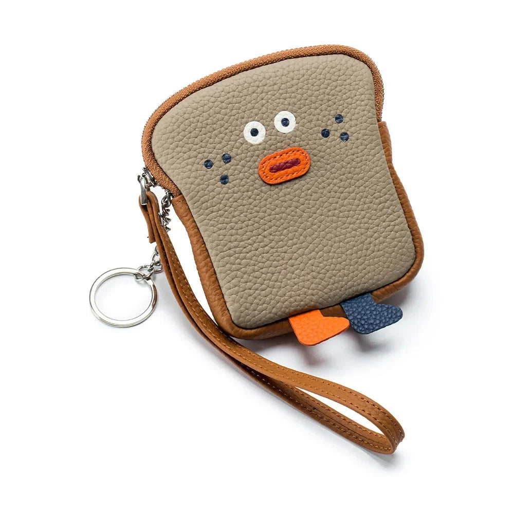 Genuine Leather Zero Wallet Cartoon Storage Portable Wrist Bag
