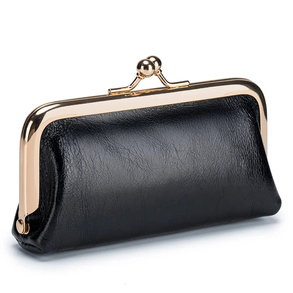 Genuine Leather Zero Wallet Women's Fashion Storage Coin Mini Mouth Red Small Clip Bag