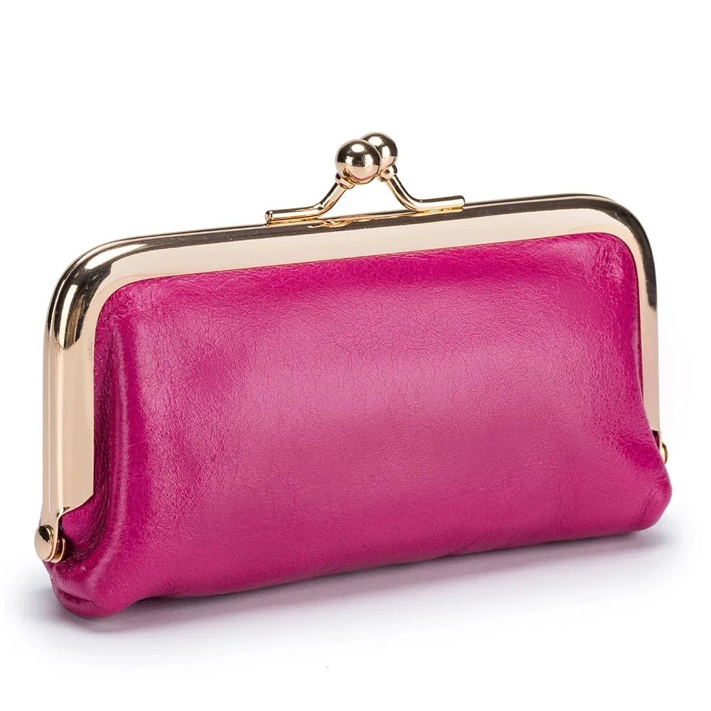 Genuine Leather Zero Wallet Women's Fashion Storage Coin Mini Mouth Red Small Clip Bag