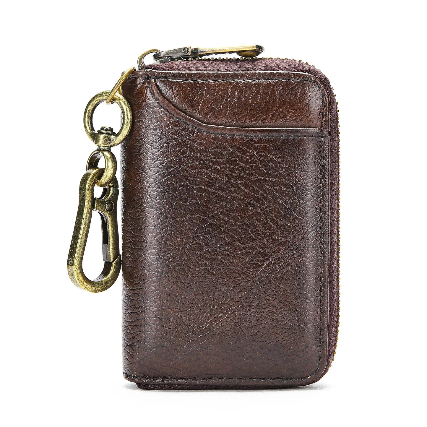 Genuine Leather chain Men Holder Organizer Pouch Coin Purse Cow Split Car Wallet Housekeeper Key Case Mini Card Bag