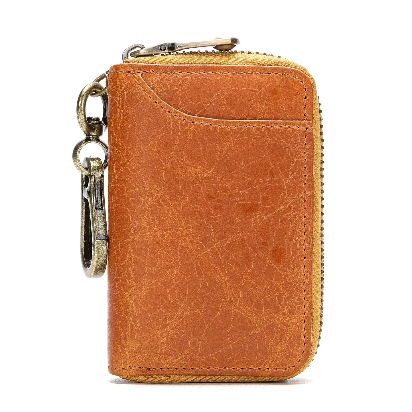 Genuine Leather chain Men Holder Organizer Pouch Coin Purse Cow Split Car Wallet Housekeeper Key Case Mini Card Bag