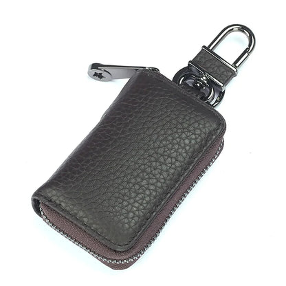 Genuine Leather chain Men Women Case Multifunction Organizer Wallet Smart Housekeeper Car Holder Small Key Bag
