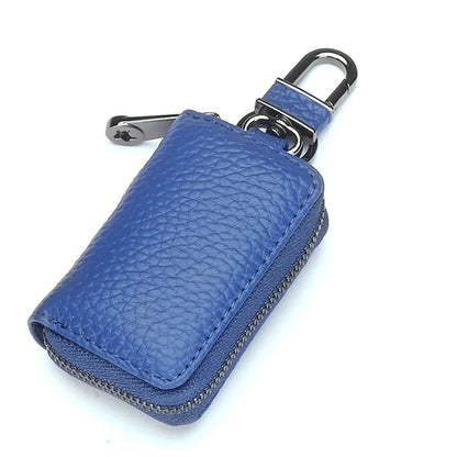 Genuine Leather chain Men Women Case Multifunction Organizer Wallet Smart Housekeeper Car Holder Small Key Bag