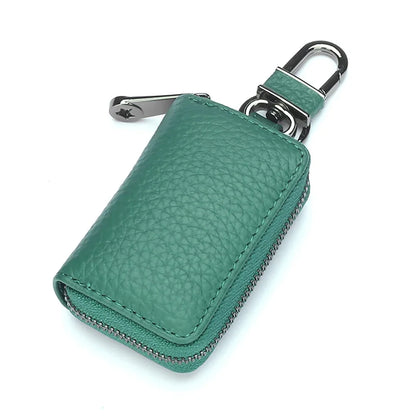 Genuine Leather chain Men Women Case Multifunction Organizer Wallet Smart Housekeeper Car Holder Small Key Bag
