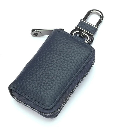 Genuine Leather chain Men Women Case Multifunction Organizer Wallet Smart Housekeeper Car Holder Small Key Bag